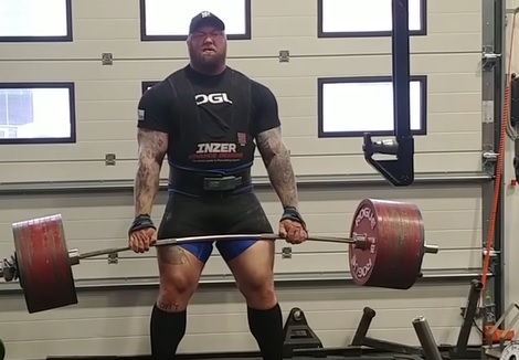 470 kg au deadlift à l’entraînement pour Hafþór Júlíus Björnsson – La Montagne
