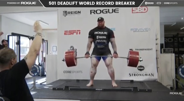 HAFTHOR BJORNSSON bat le record du monde de deadlift : 501 kg !