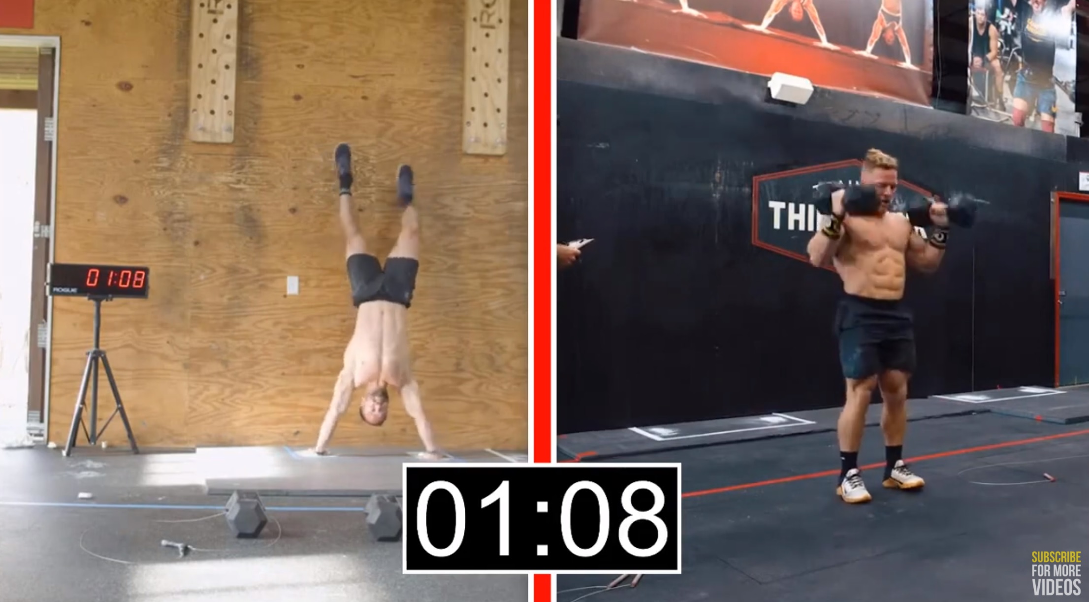 Comparaison entre Rich Froning et Noah Ohlsen sur le Test 1 des quarts de finale des CrossFit ®* Games 2021