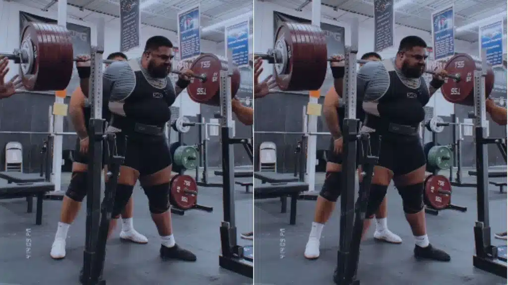 PR  Le powerlifter Jesus Olivares fait deux squats à 435 kilos !