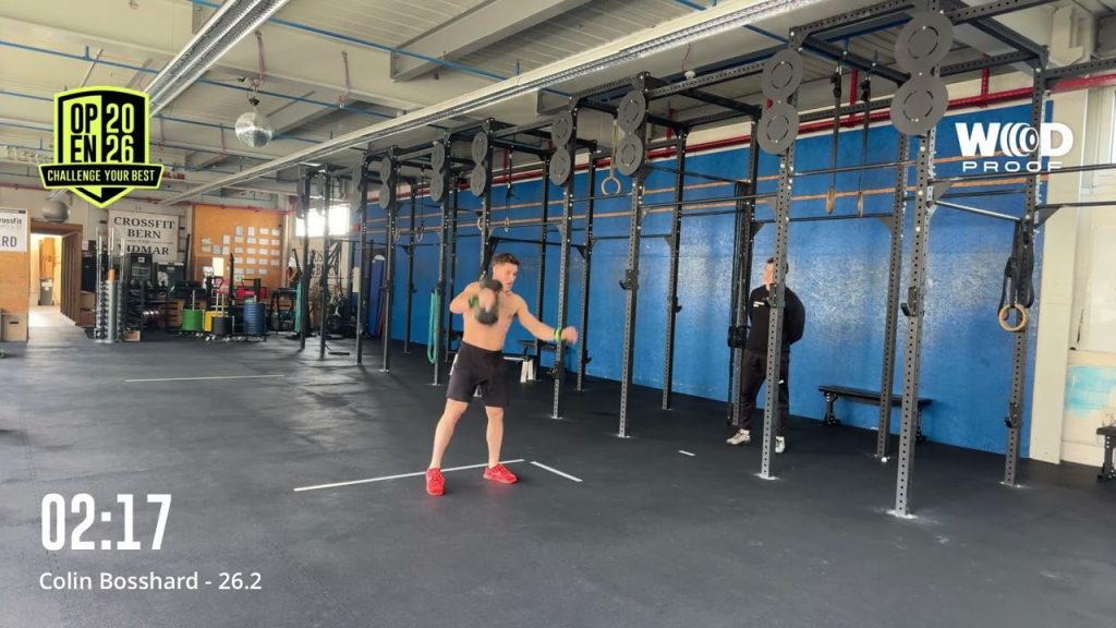 Colin Bosshard sur le wod 26.2 de l'open crossfit